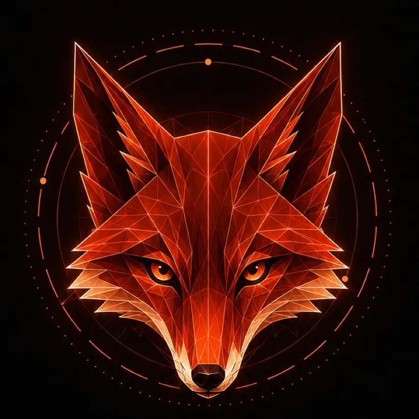 Zorro: cabeza geométrica en naranja